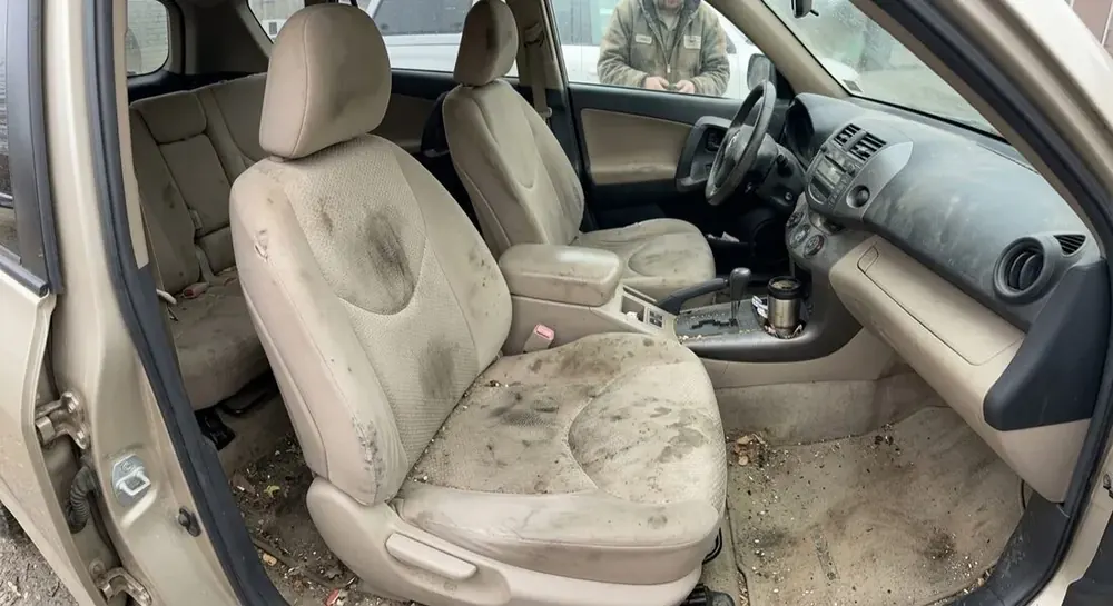 Before and after interior detailing in Denver — before