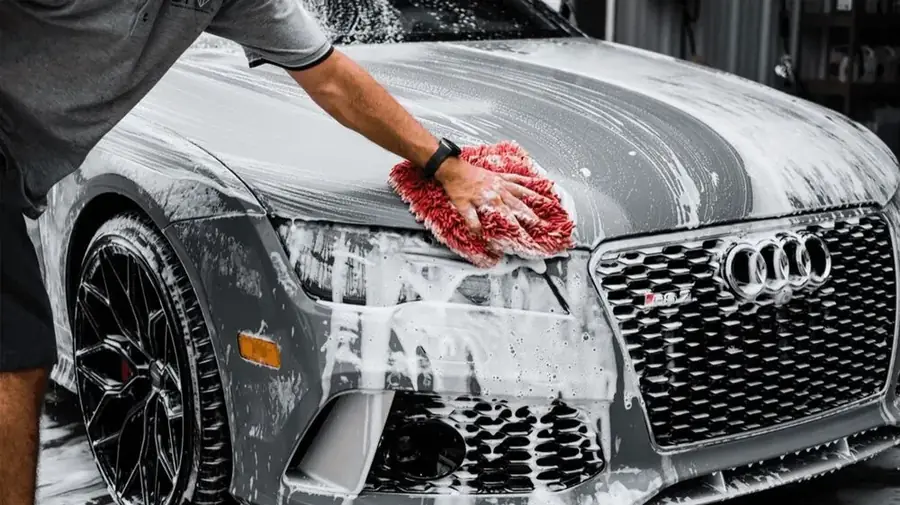 Mobile exterior detailing on a car in Aurora